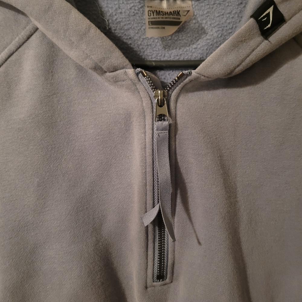 Gymshark gray cropped half zip hoodie - L.          O38 - Picture 5 of 9
